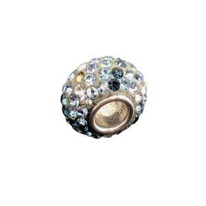 Charm multi-toned blue zirconia gemstone spherical charm *flawed*
